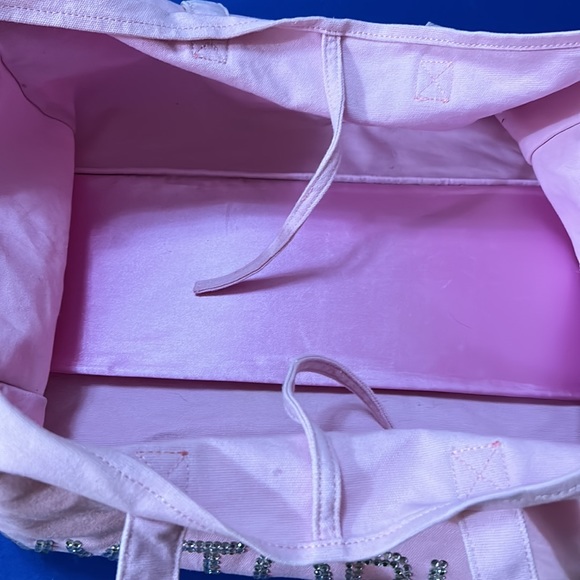 Y2K Victoria’s Secret Pink Canvas Tote With Rhinestones - Picture 2 of 5